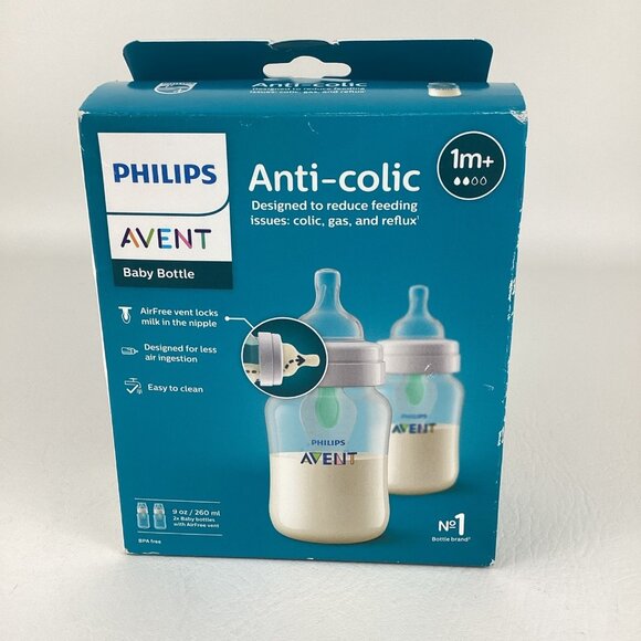 Philips Avent Baby Bottles Anti-Colic 9 Ounce Air Free Vent Infant Feeding Set - Picture 1 of 7